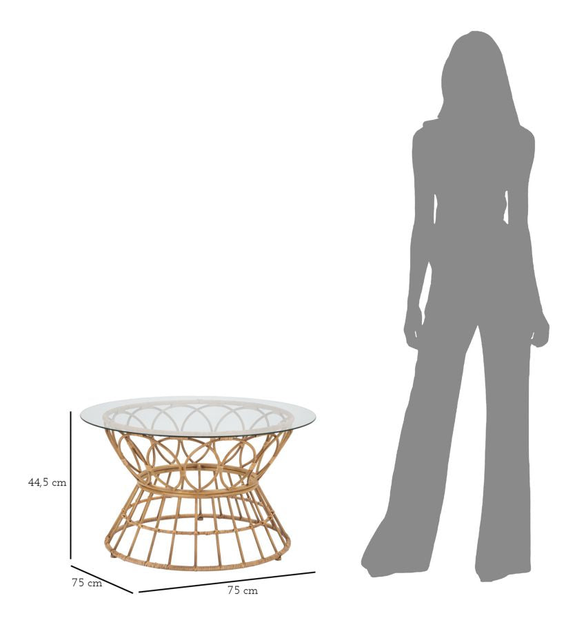 Mesa de centro redonda de ratán – Panama diseño circular