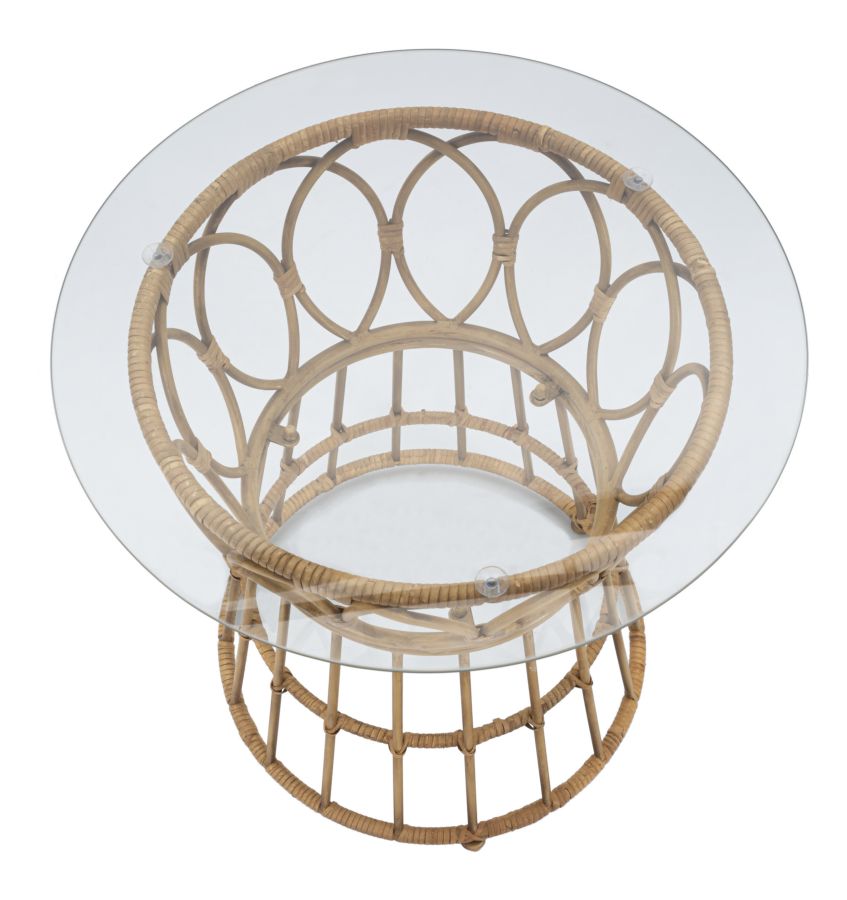 Mesa de centro redonda de ratán – Panama estilo circular