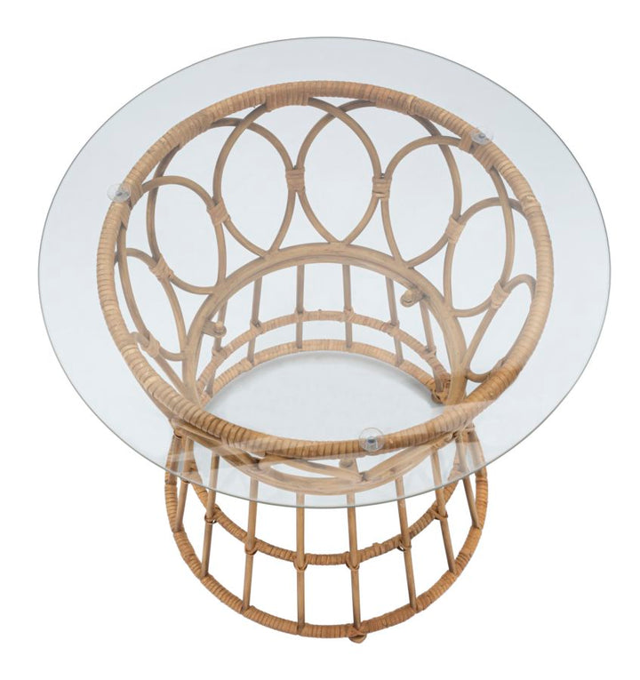 Mesa de centro redonda de ratán – Panama estilo circular