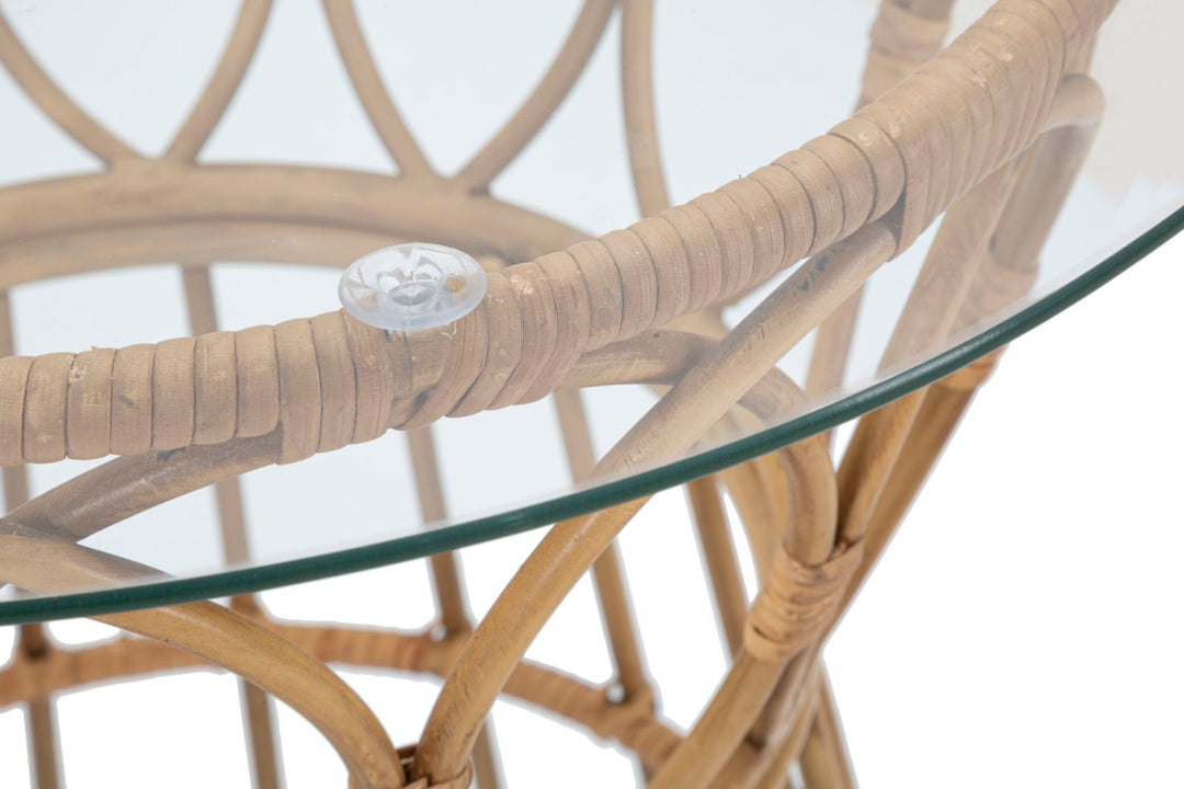 Mesa de centro redonda de ratán – Panama estilo circular