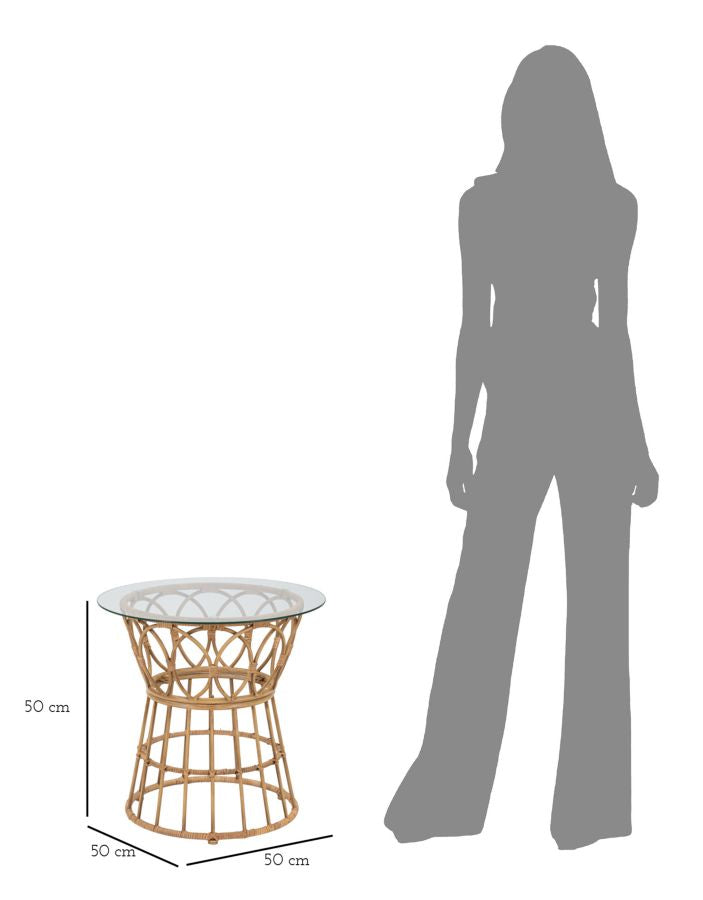 Mesa de centro redonda de ratán – Panama estilo circular