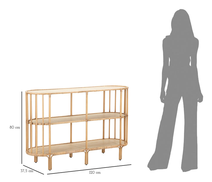 Mesa consola de madera con 3 estantes – Panama almacenaje