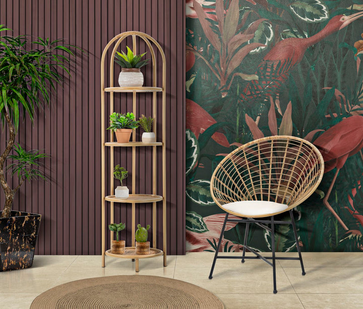 Librería alta arqueada de ratán – Panama estantería abierta