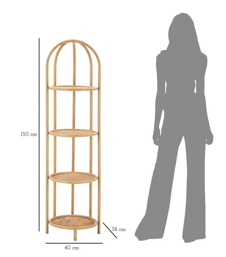 Librería alta arqueada de ratán – Panama estantería abierta
