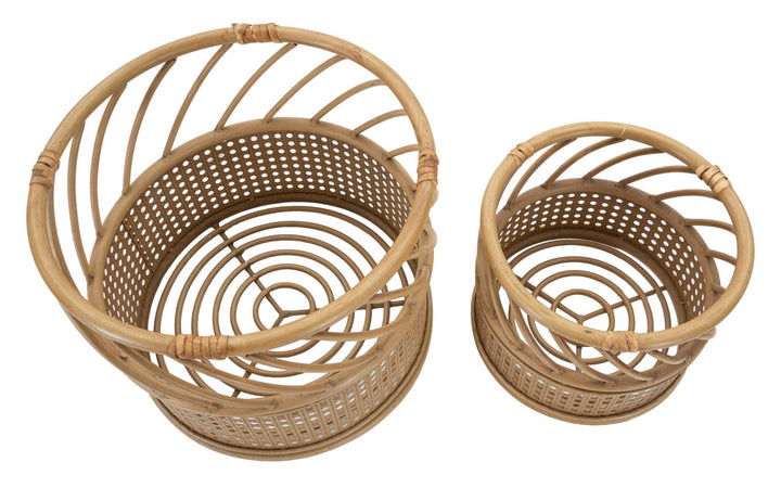 Juego de 2 portajarrones de ratán – Panama piezas decorativas