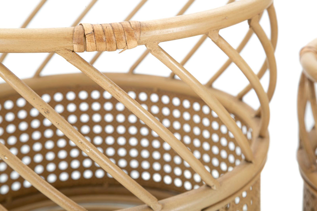 Juego de 2 portajarrones de ratán – Panama piezas decorativas