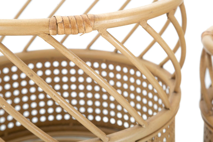 Juego de 2 portajarrones de ratán – Panama piezas decorativas