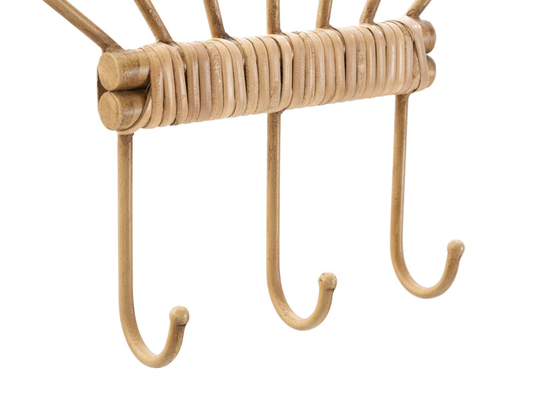 Perchero de pared con 3 ganchos – Panama organizador de ratán
