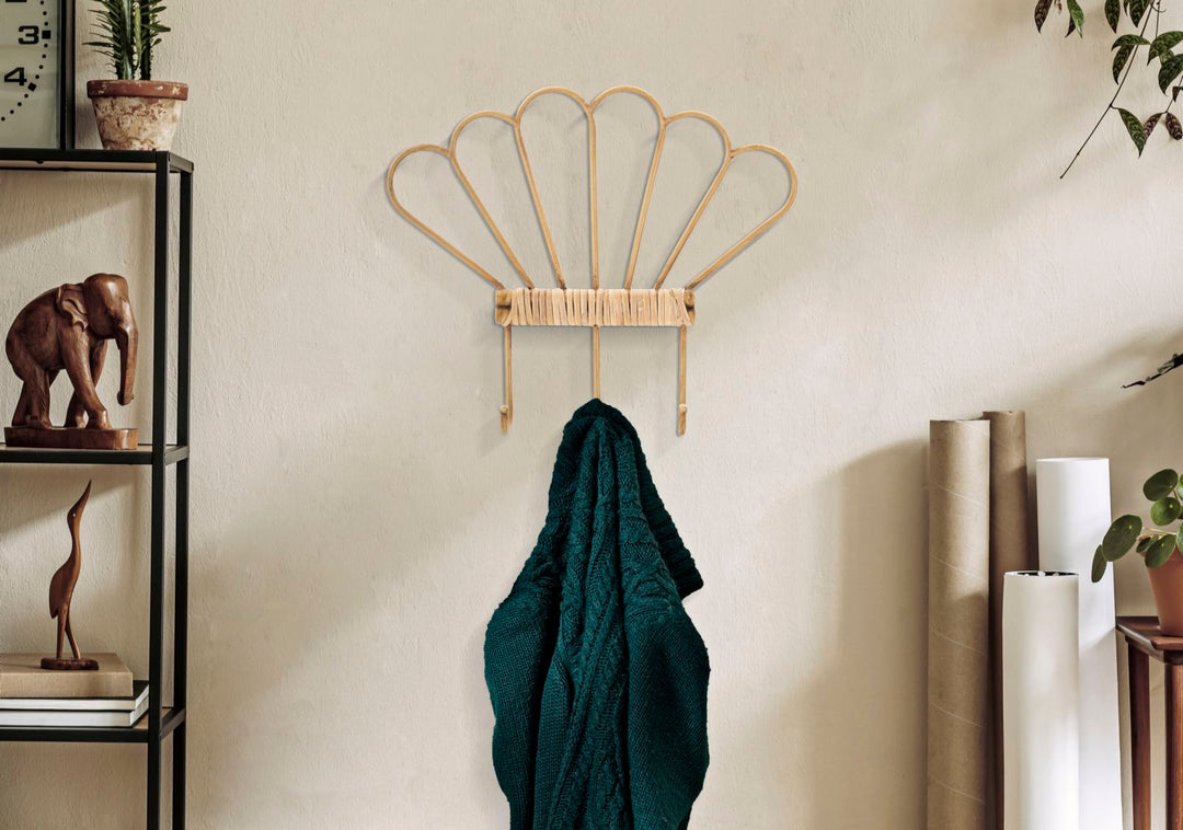 Perchero de pared con 3 ganchos – Panama organizador de ratán
