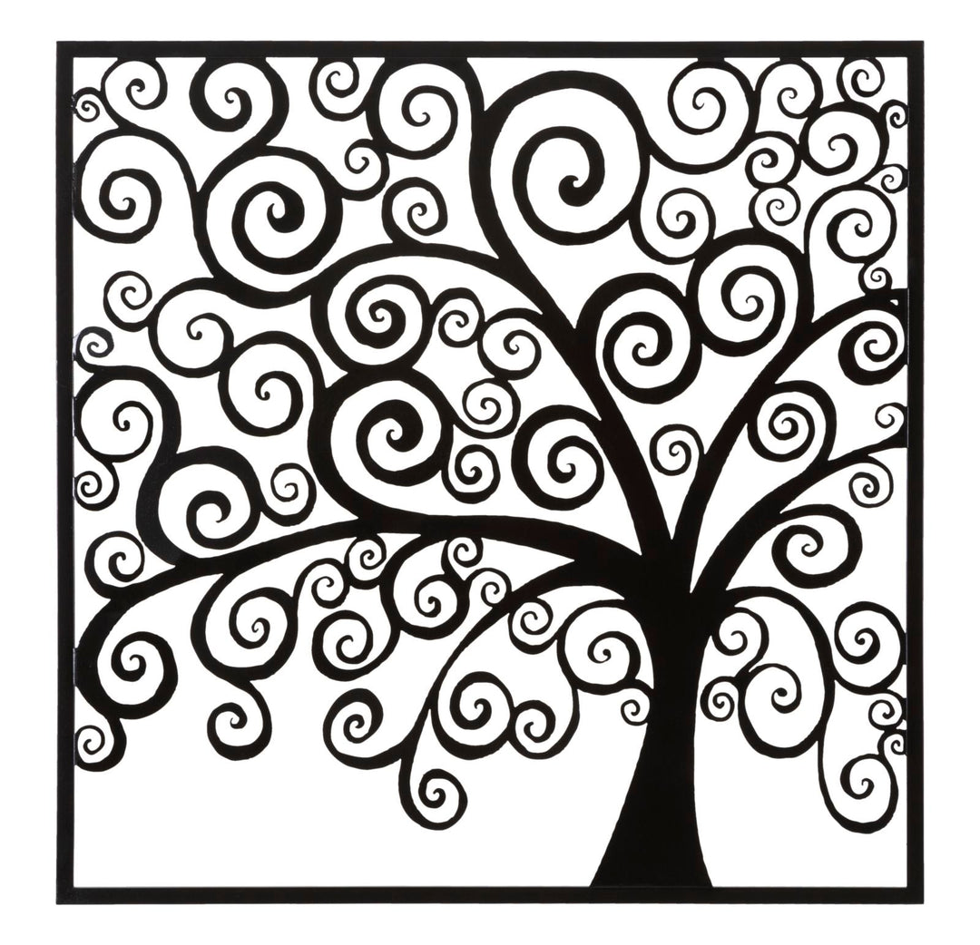 Decoración de pared de madera de metal negro