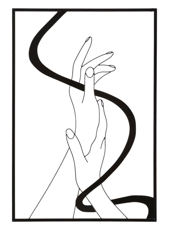 Decoración moderna abstracta de la pared del metal negro de las cabezas de la mano