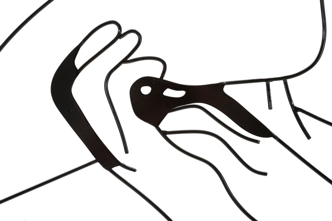 Mujer con sombrero Moderno Decoración de Pared de Metal Negro