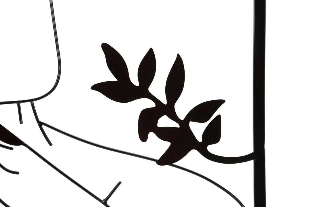 Mujer con sombrero Moderno Decoración de Pared de Metal Negro