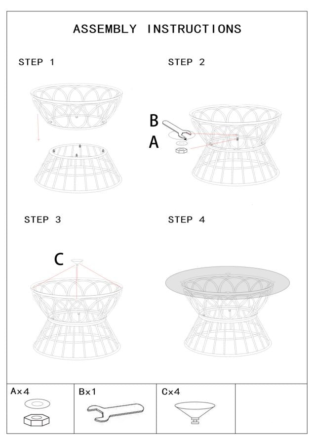 Mesa de centro redonda de ratán – Panama diseño circular