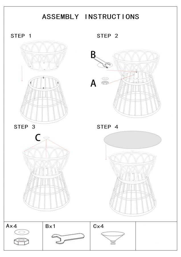 Mesa de centro redonda de ratán – Panama estilo circular