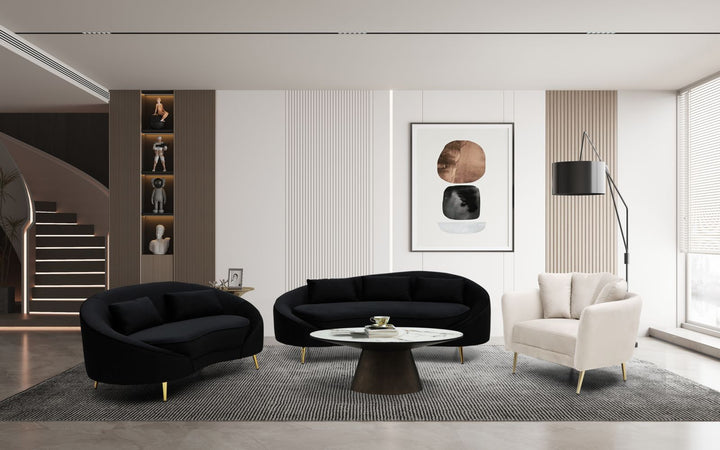 Sofá de tela negro de 3 plazas con cojines – Oslo moderno