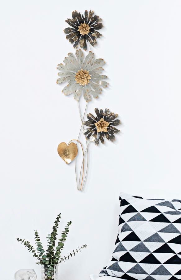 Decoración de Pared Moderna Floral de Metal