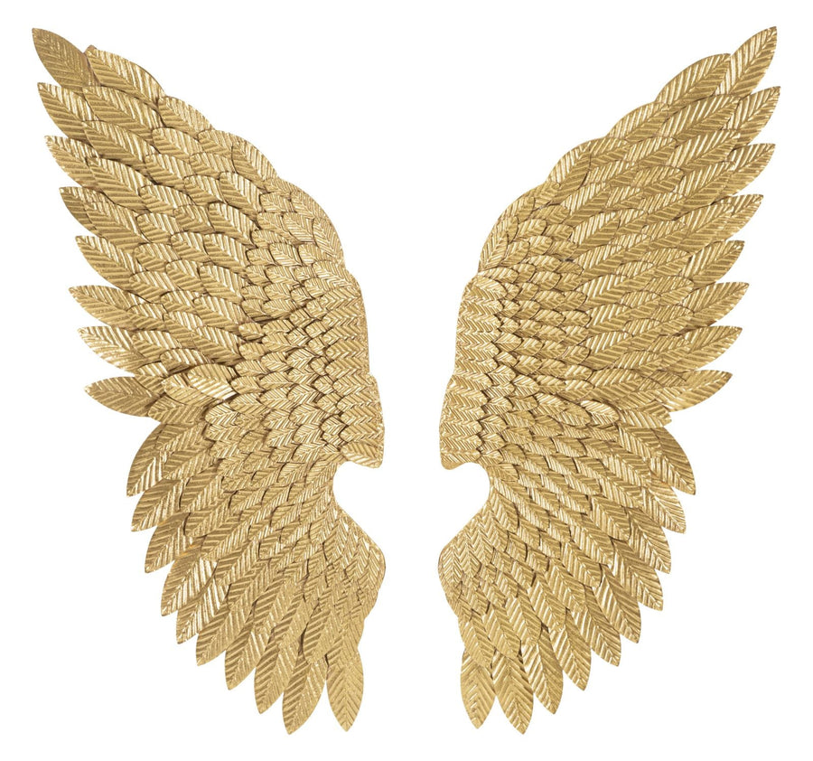Decoración de Pared con Alas de Ángel en Metal Dorado