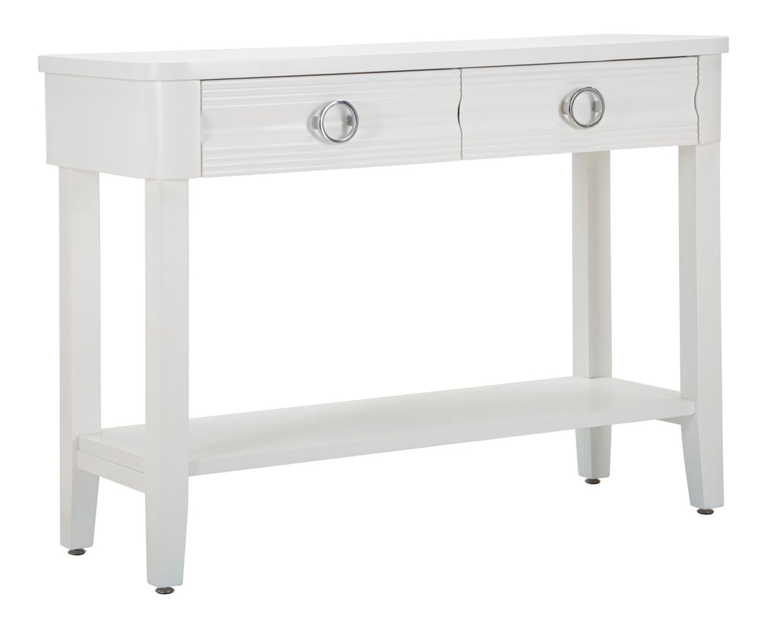 Mesa consola de madera blanca con cajones – Shine Collection