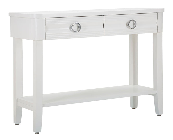 Mesa consola de madera blanca con cajones – Shine Collection