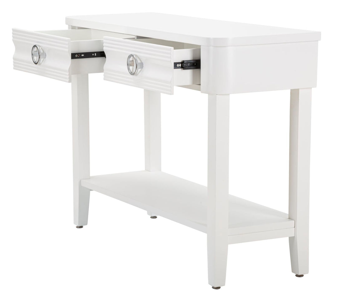 Mesa consola de madera blanca con cajones – Shine Collection