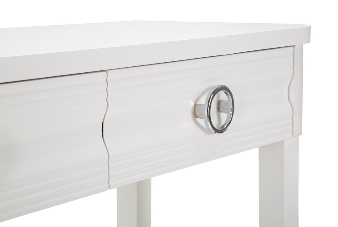Mesa consola de madera blanca con cajones – Shine Collection