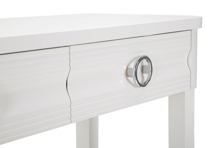 Mesa consola de madera blanca con cajones – Shine Collection