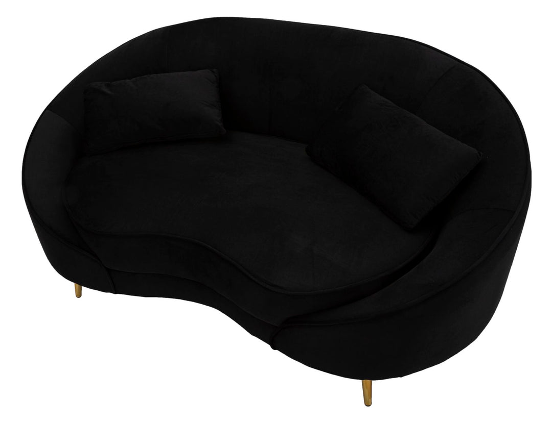 Sofá de tela negro de 2 plazas con cojines – Oslo moderno