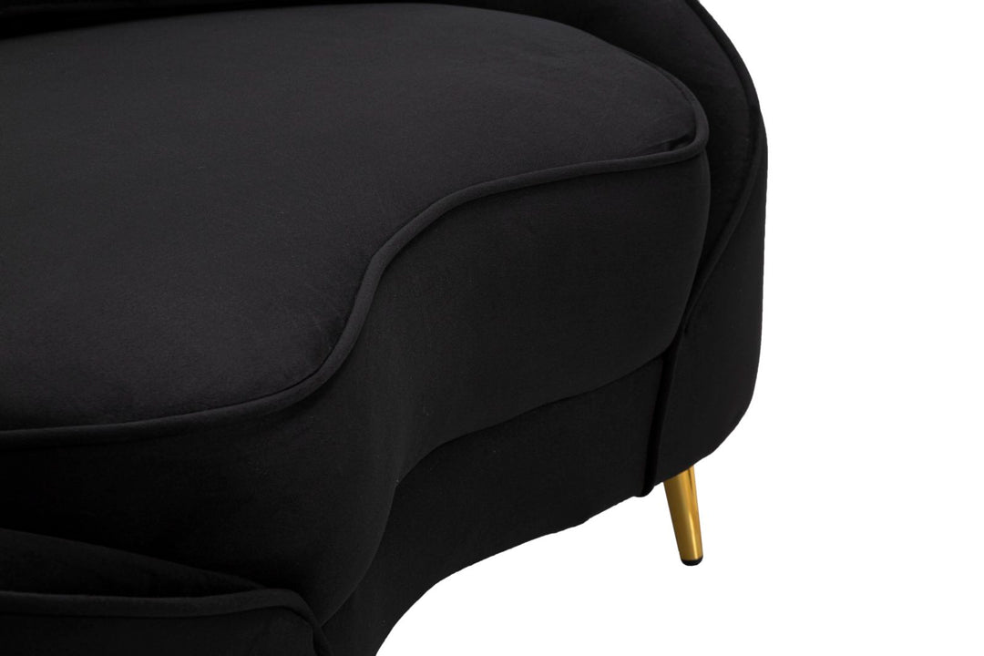 Sofá de tela negro de 2 plazas con cojines – Oslo moderno