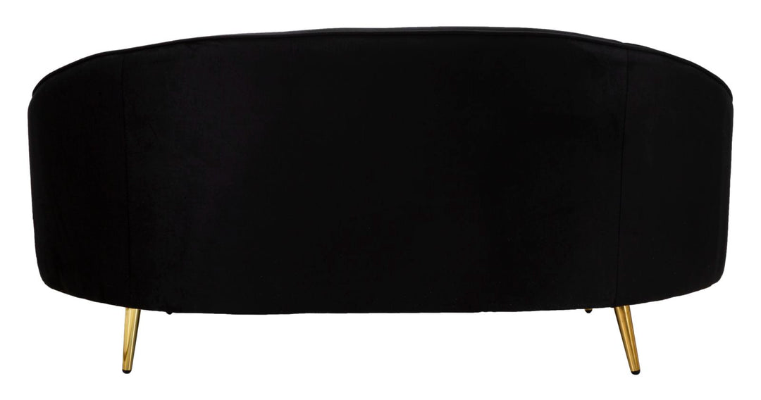 Sofá de tela negro de 2 plazas con cojines – Oslo moderno