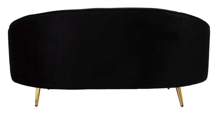 Sofá de tela negro de 2 plazas con cojines – Oslo moderno