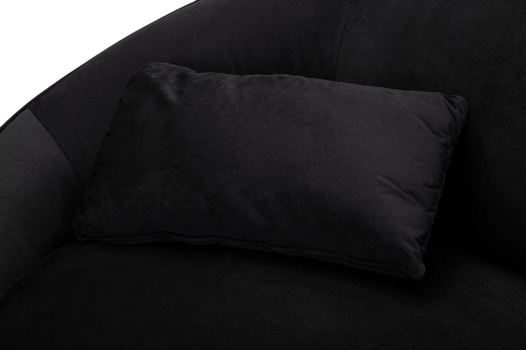 Sofá de tela negro de 2 plazas con cojines – Oslo moderno