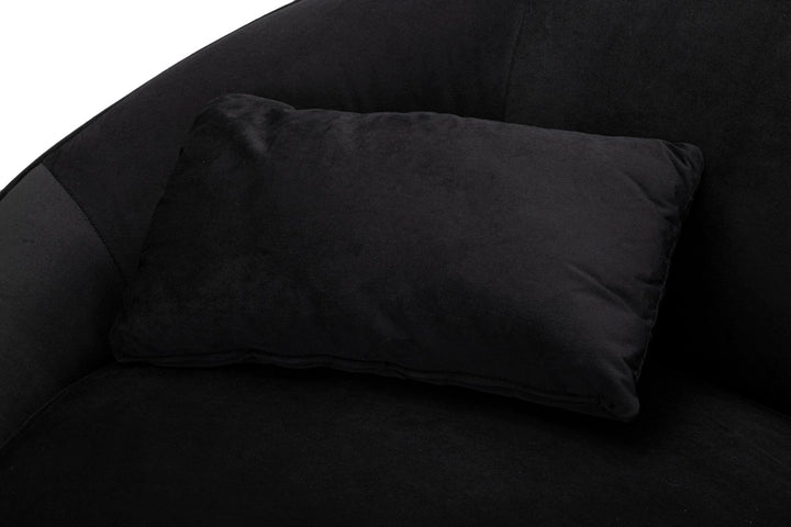 Sofá de tela negro de 2 plazas con cojines – Oslo moderno