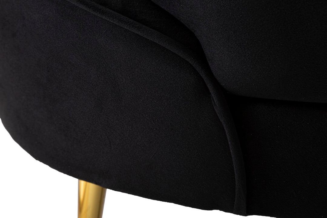 Sofá de tela negro de 2 plazas con cojines – Oslo moderno