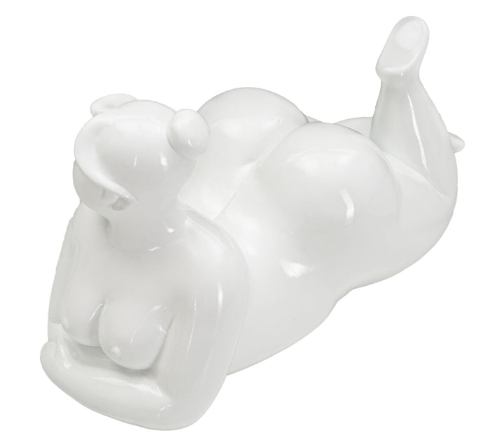 Estatua de mujer reclinada blanca inclinada (Decoración Moderna)