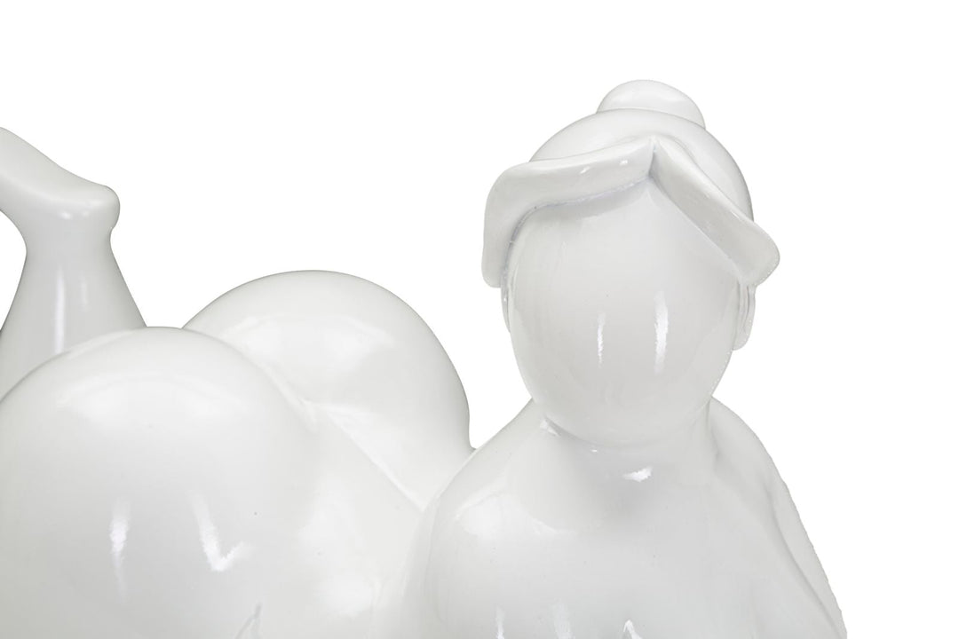 Estatua de mujer reclinada blanca inclinada (Decoración Moderna)