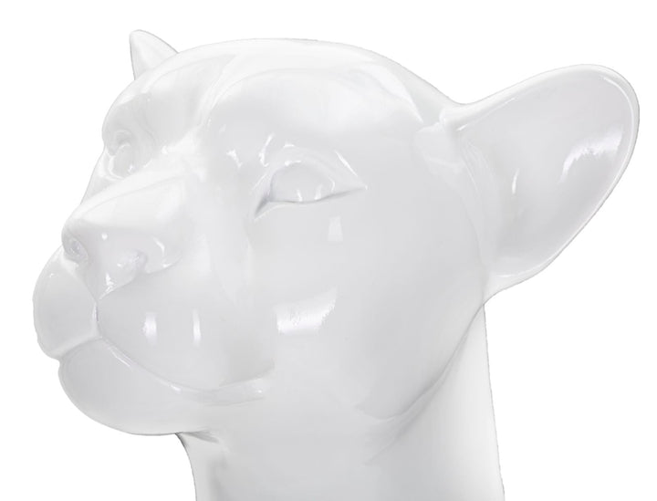 Estatua Pantera Blanca Sentada (Decoración Moderna)