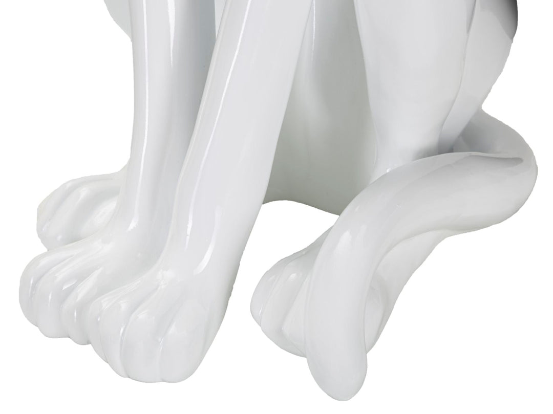 Estatua Pantera Blanca Sentada (Decoración Moderna)