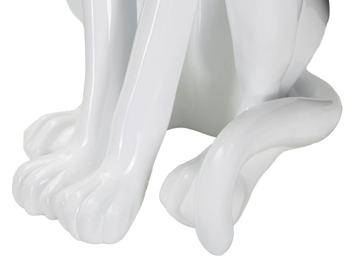 Estatua Pantera Blanca Sentada (Decoración Moderna)