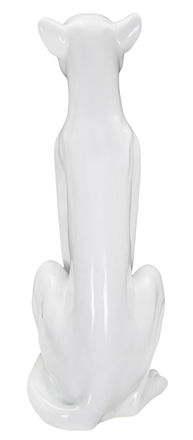 Estatua Pantera Blanca Sentada (Decoración Moderna)