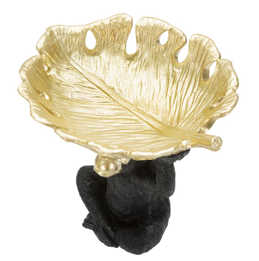 Estatua Mono Negro y Dorado (Decoración Moderna)