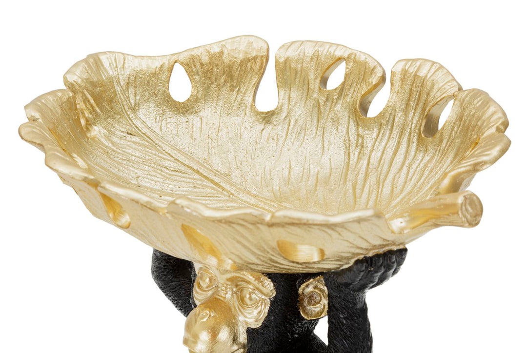 Estatua Mono Negro y Dorado (Decoración Moderna)