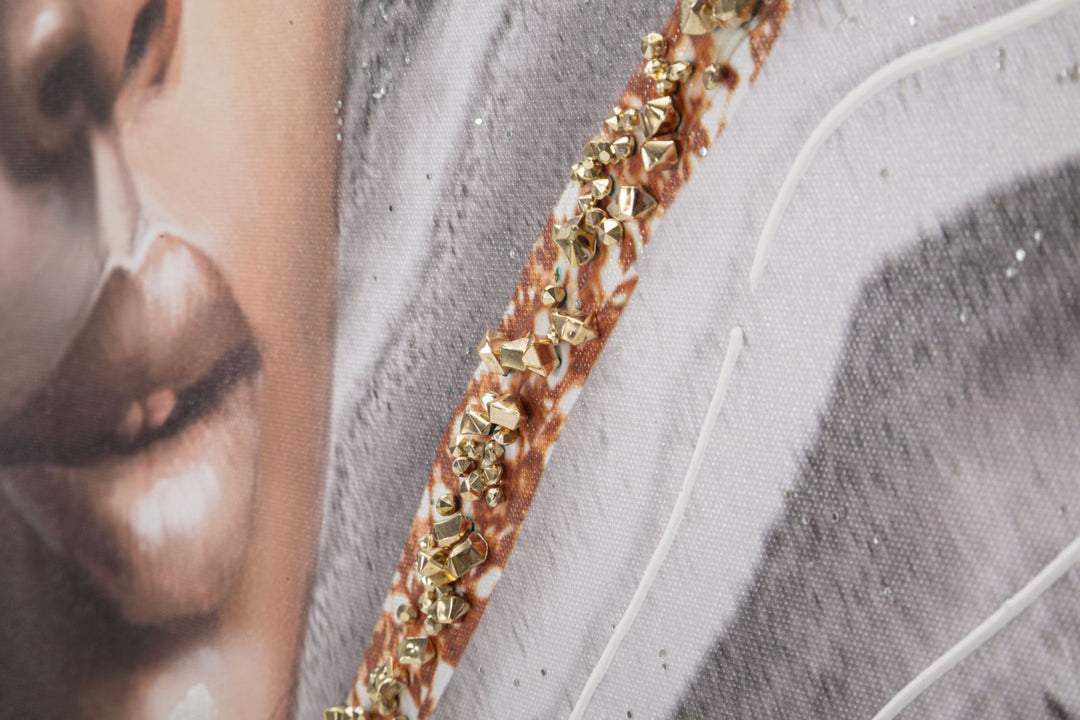 Negro Mujer Con Tocado Floral Pintura