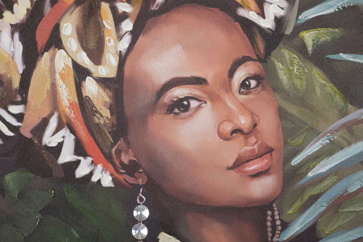 Mujer Africana en el Bosque Pintura Moderna