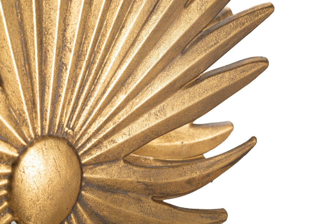 Lámpara de Mesa de Metal Dorado con Hojas Tropicales