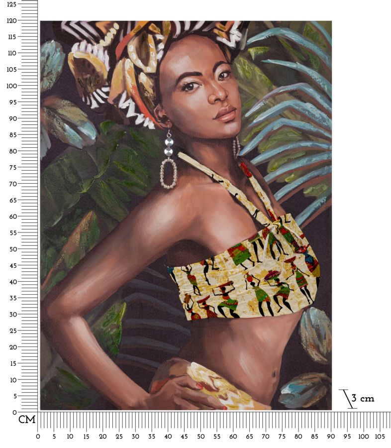 Mujer Africana en el Bosque Pintura Moderna