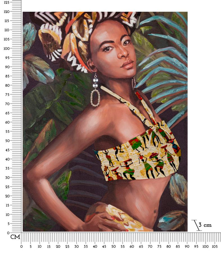 Mujer Africana en el Bosque Pintura Moderna