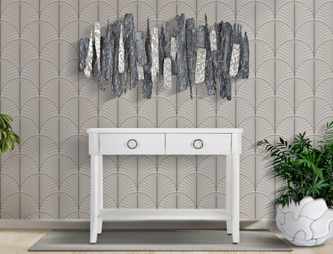 Mesa consola de madera blanca con cajones – Shine Collection