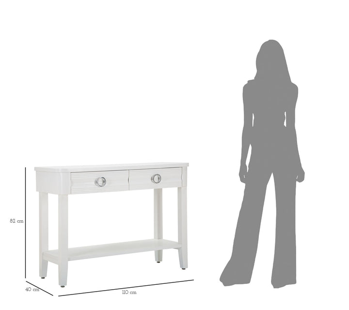 Mesa consola de madera blanca con cajones – Shine Collection