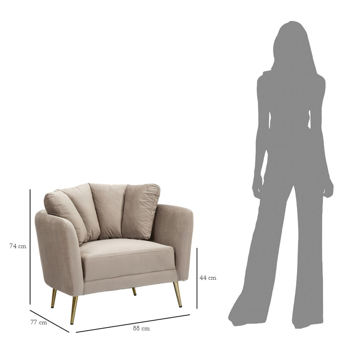 Sillón de tela gris – Kiev sillón de acento tapizado